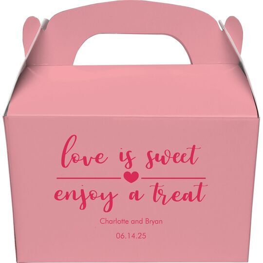 Love is Sweet Enjoy a Treat Gable Favor Boxes